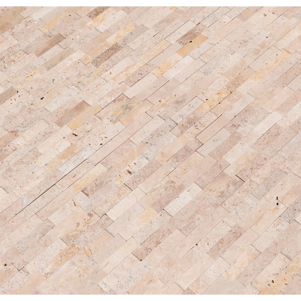 Roman Beige Splitface Peel and Stick Wall Tile