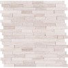 White Quarry Interlocking 3D Peel and Stick Wall Tile