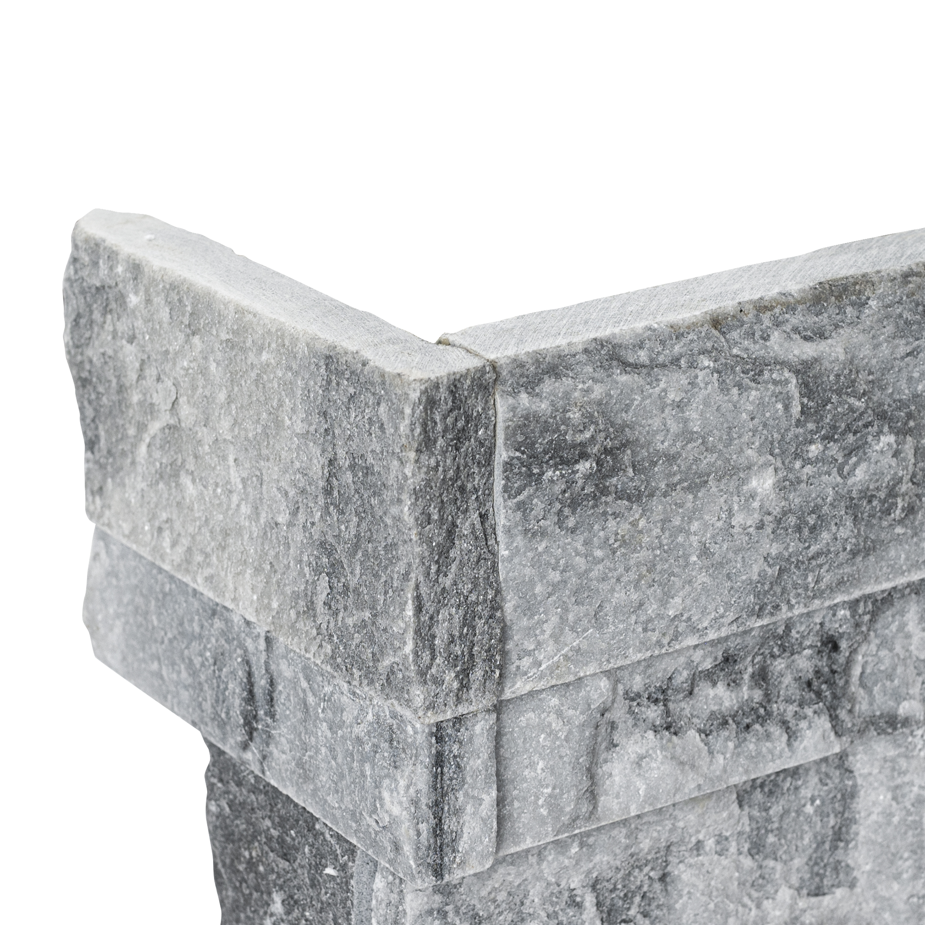 XL Alaska Gray 9X18 Split Face Marble Corner Ledger Panel