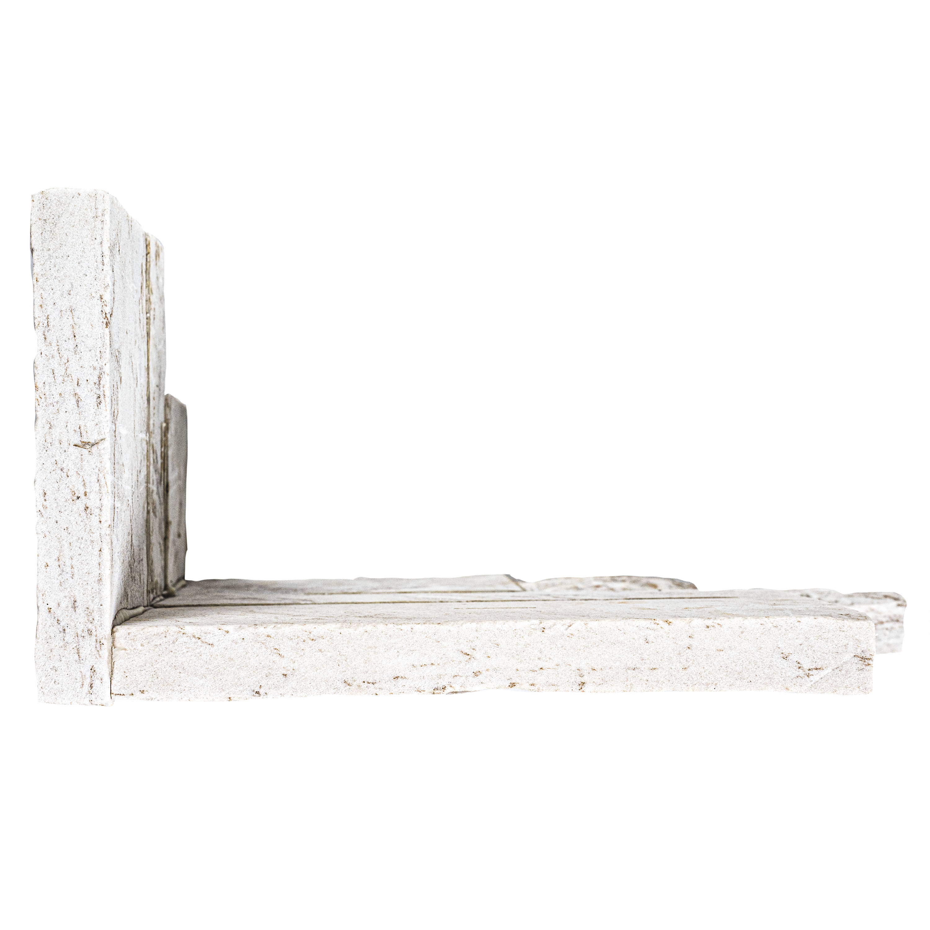 XL Royal White 9X18 Split Face Quartzite Corner Ledger Panel