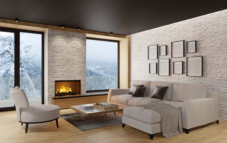 make a different design in your wall with stacked stone ledger panels